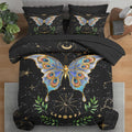 Pamnest 7 Pcs Comforter Set Full Size, Gothic Butterfly Moon Bedding Set For Kids And Adults, Botanical Plant Leaf Bed Sheet Set