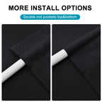 Hiasan French Door Curtains For Small Window, Rod Pocket Short Front Sidelight Curtain, 1 Panel (Black, W 52 Inch X L 72 Inch)