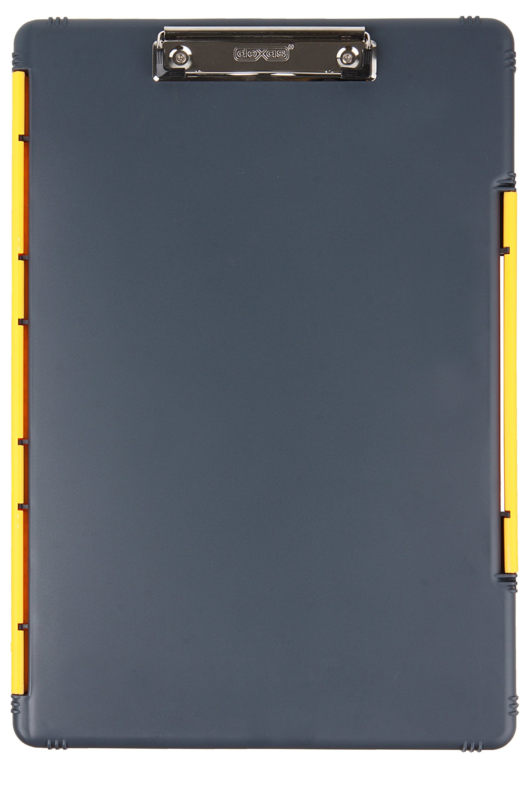 Dexas Legal Size Xl Slimcase 2 Storage Clipboard, Gray With Yellow Clip, 15.5' X 10.5'