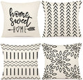 Ycoll Pillow Covers 20X20 Modern Sofa Throw Pillow Cover, Decorative Outdoor Linen Fabric Pillow Case For Couch Bed Car (Cream,