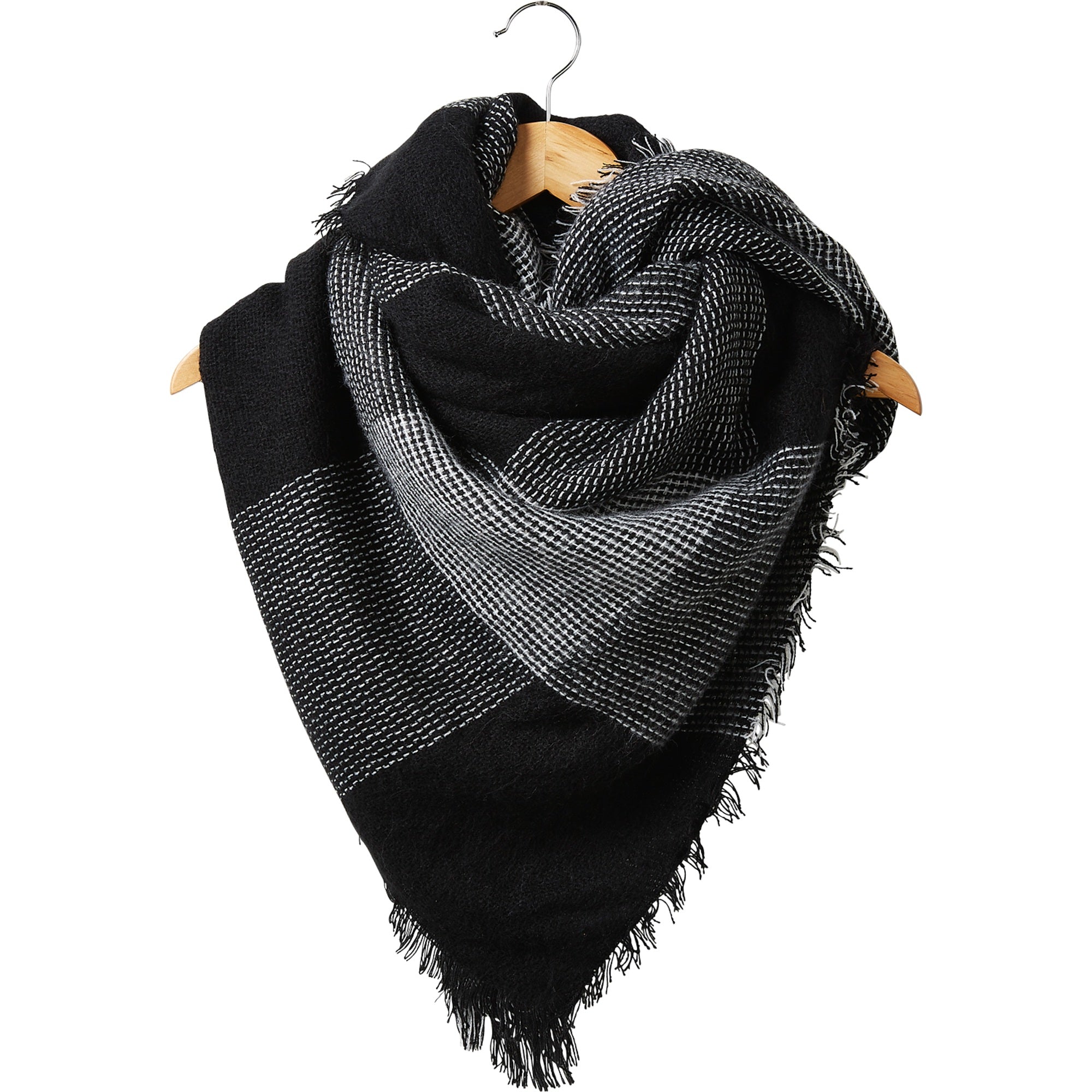 Onyx Check Blanket Scarf