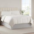 Serta Modern Solid Bed Skirt, Hotel Quality Dust Ruffle With 13 Inch Drop, Machine Washable, Full, Light Grey