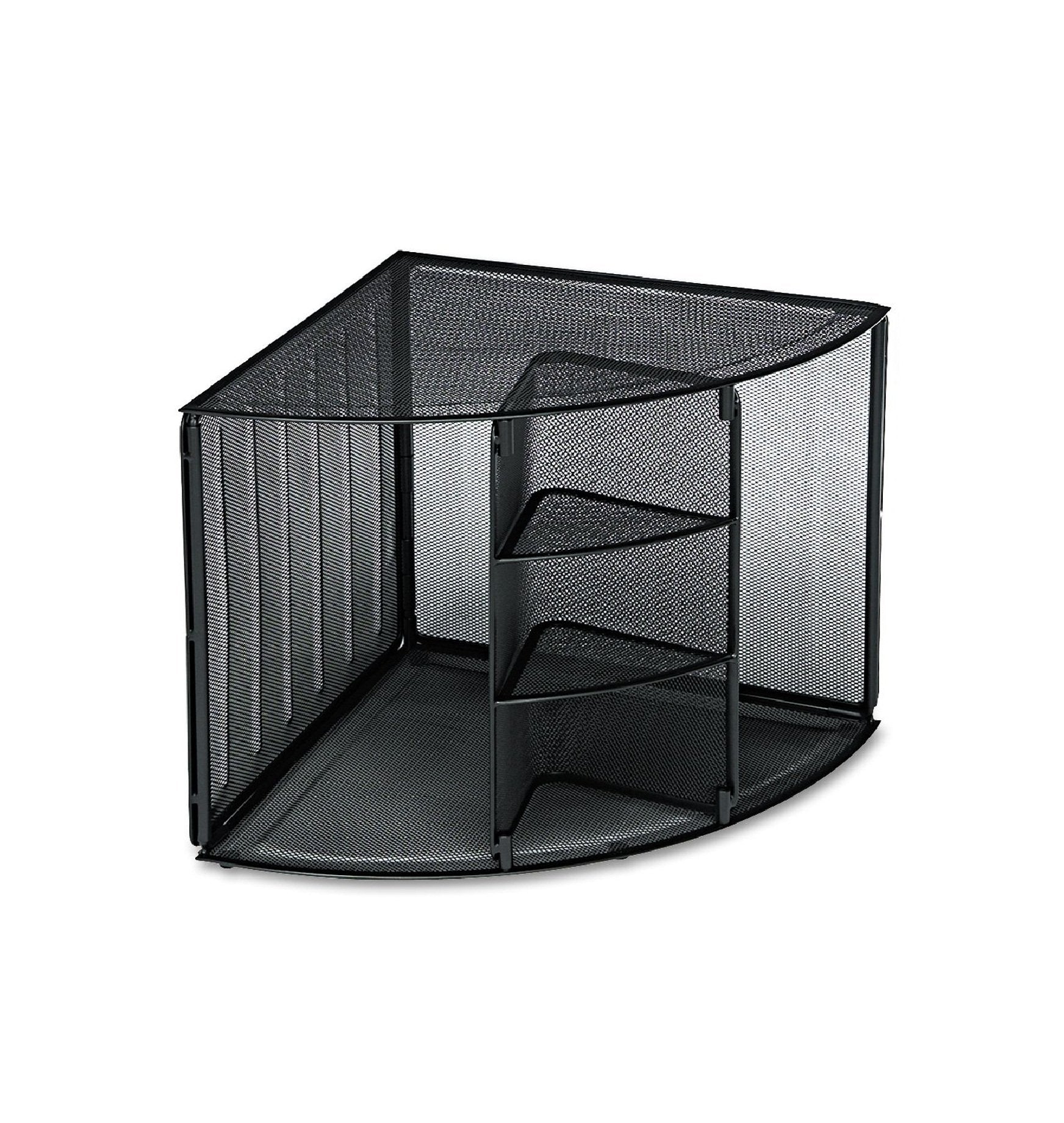 Rolodex Mesh Collection Corner Desktop Shelf Black (62630)