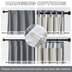 Dualife Charcoa Grey Blackout Pinch Pleat Curtains 102 Inches Long 2 Panels Set, Back Tab With Hooks Curtains Drapes For Bedroom