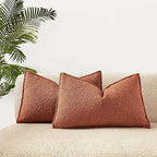 Juspurbet Rust Boucle Lumbar Throw Pillow Covers 16X24 Inch Set Of 2 For Couch Bedroom Sofa Living Room Decorative Soft Thick Te