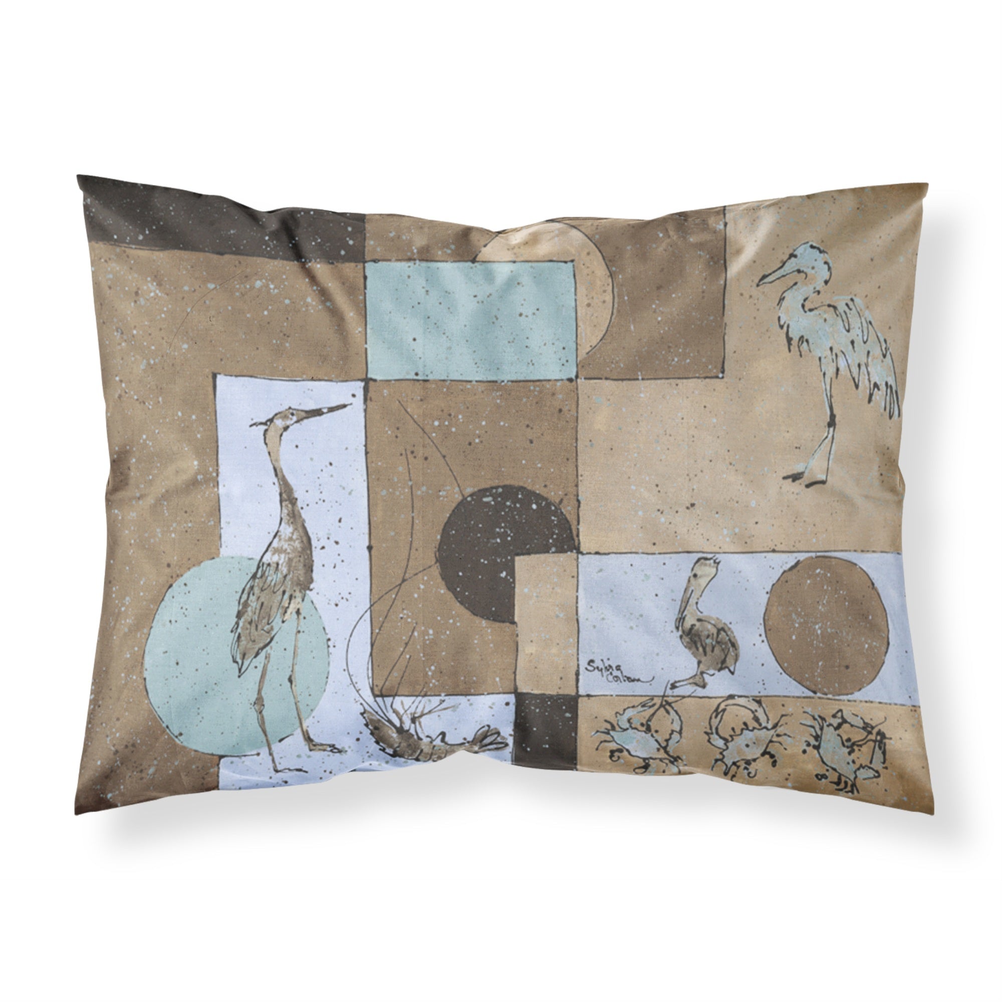 'Caroline'S Treasures 8103Pillowcase Blue Heron Moisture Wicking Fabric Standard Pillowcase, Large, Multicolor'