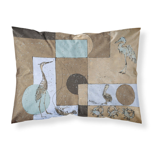 'Caroline'S Treasures 8103Pillowcase Blue Heron Moisture Wicking Fabric Standard Pillowcase, Large, Multicolor'