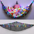 Unicorn Castle Stuffed Animals Net or Hammock Kids Toy Storage Organizer with LED Light Hanging Corner Stuffed Animals Holder Ki