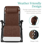 Best Choice Products Oversized Zero Gravity Chair, Folding Outdoor Patio Recliner, Xl Anti Gravity Lounger W/Removable Cushion, Cup Holder, Side Tray, 350Lb Capacity - Woodland Brown