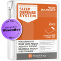 Hospitology Products Pillow Encasement- Zippered Bed Bug Dust Mite Proof Hypoallergenic - Sleep Defense System - Standard - Wate