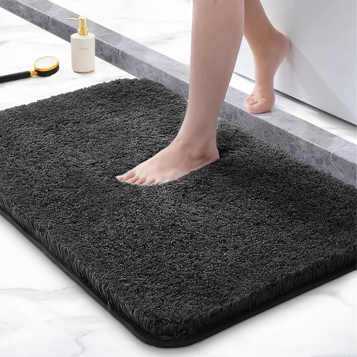 NEWZON Water Absorbent Bathroom Door Mats, Soft & Comfortable Easier to Dry Machine Wash Bathroom Mat, Big Size Anti Slip Water