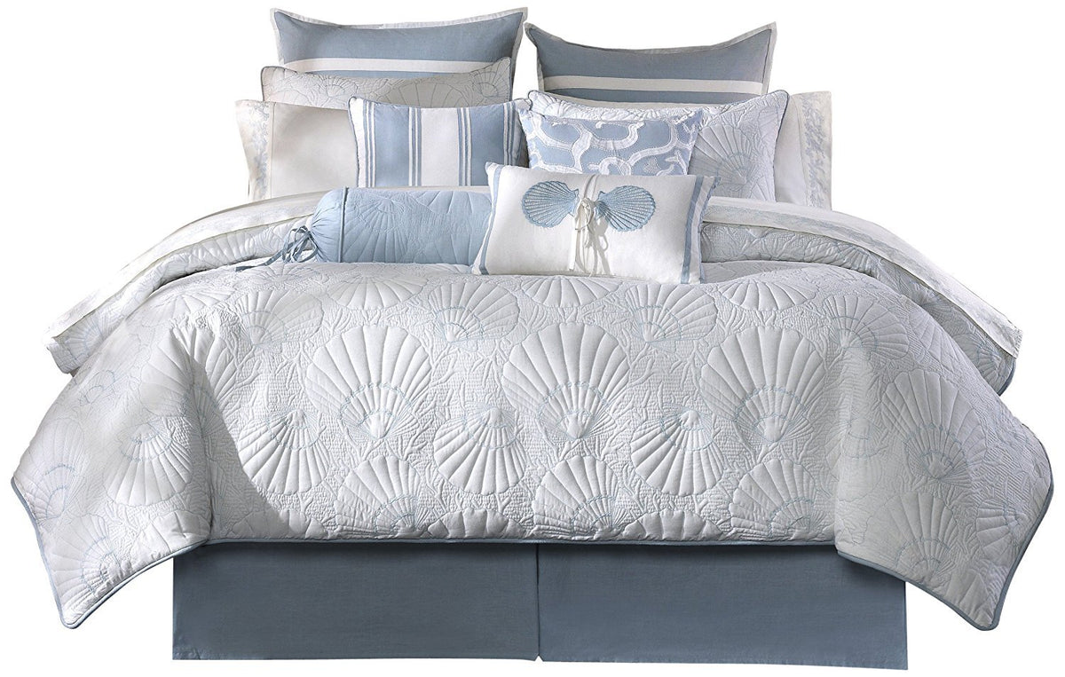 Harbor House Cotton Comforter Set-Coastal Oceanic Sealife Design All Season Down Alternative Bedding With Matching Shams, Bedski