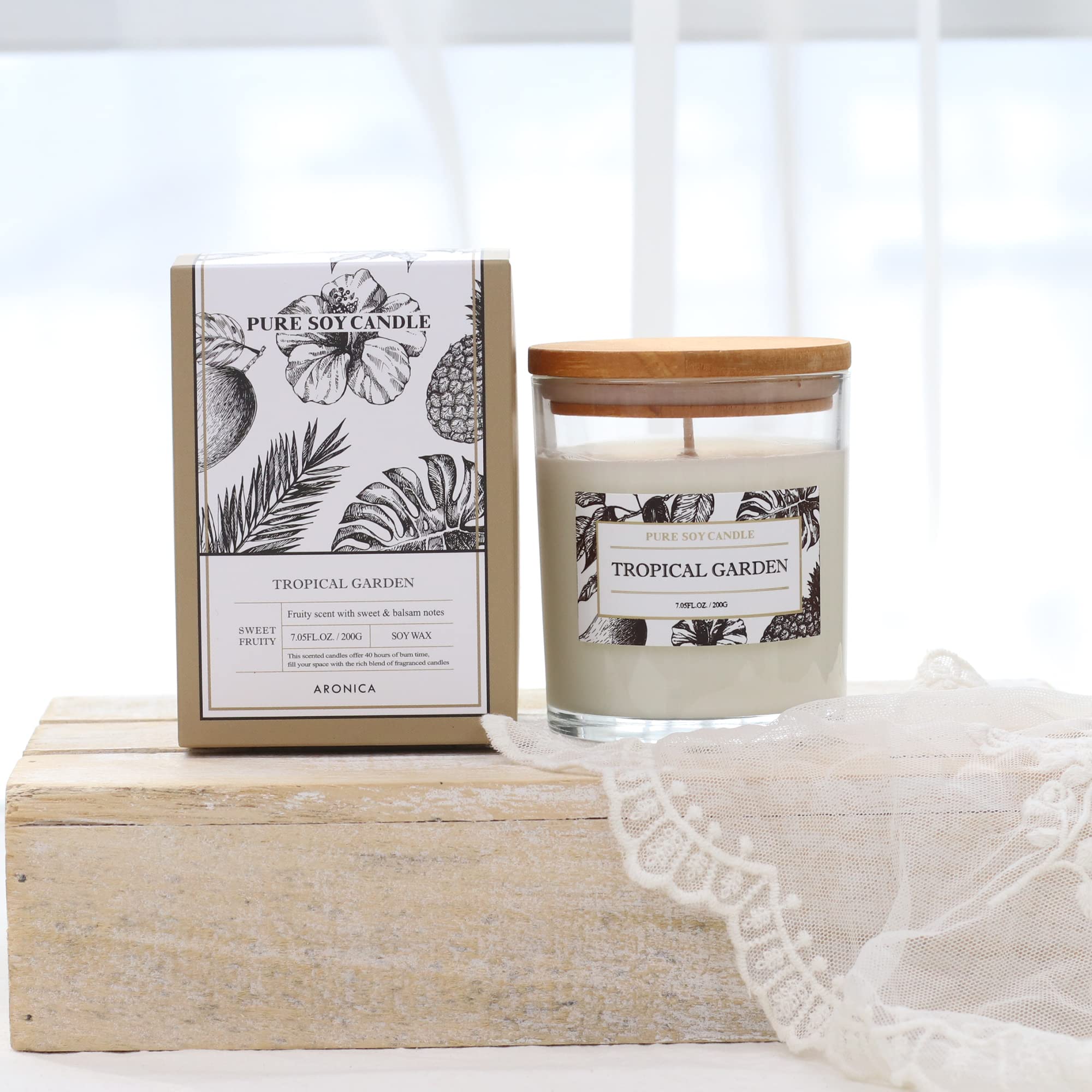 Aronica Tropical Hawaiian Soy Candle, Island Candle Summer Sunset Scented, House Wax, Scent Candles For Home, Bestfriend Gift, B