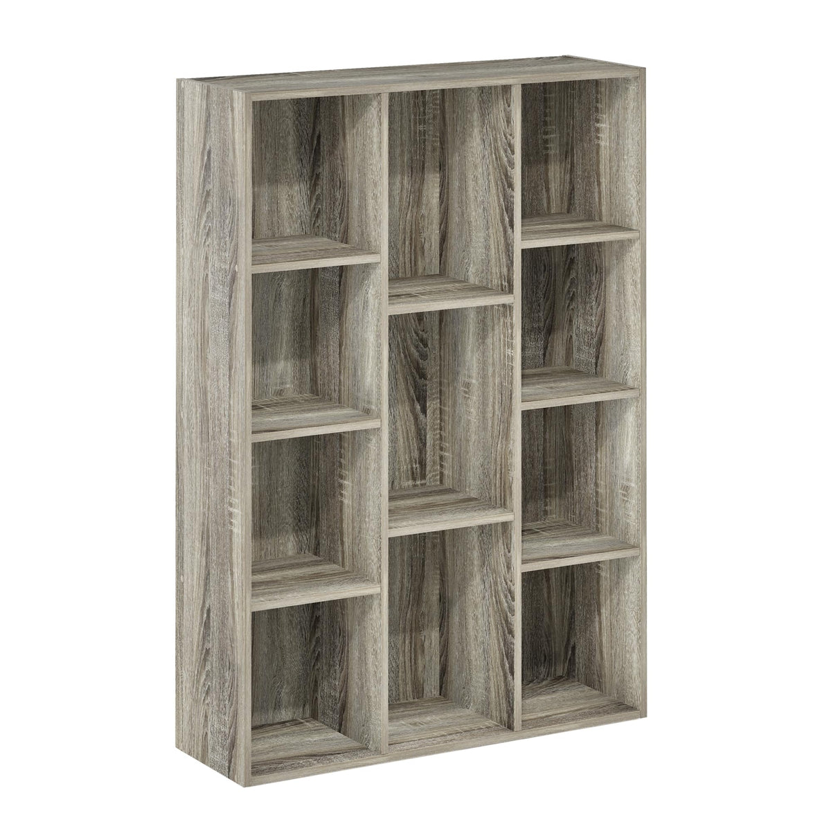 Furinno Luder 11-Cube Reversible Open Shelf Bookcase, French Oak