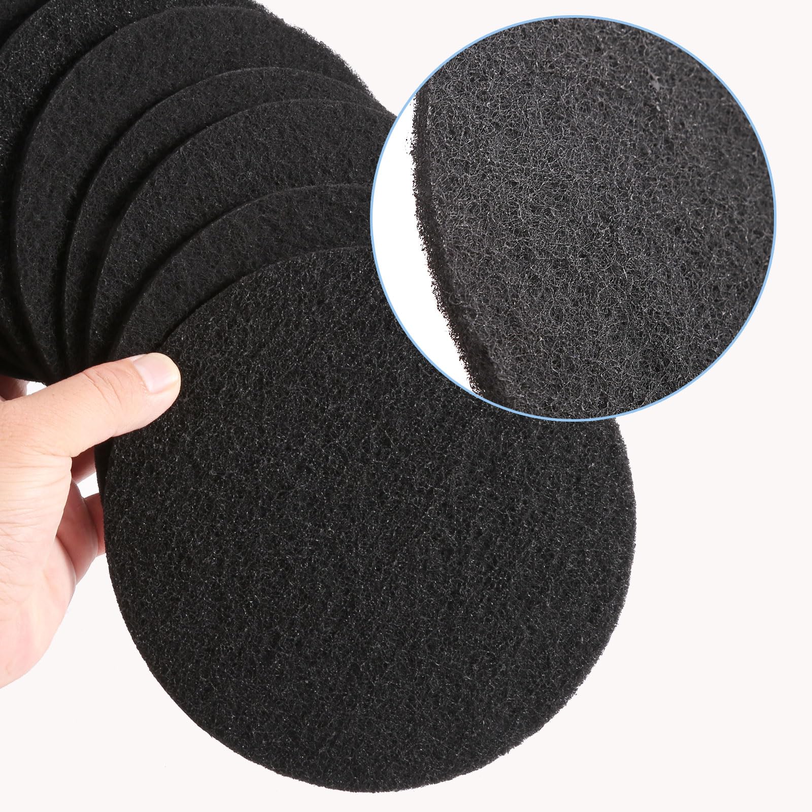 Hsobope Charcoal Filters for Kitchen Compost Bin - 10 Pack, 6.7 Inch Round, Activated Charcoal, Black