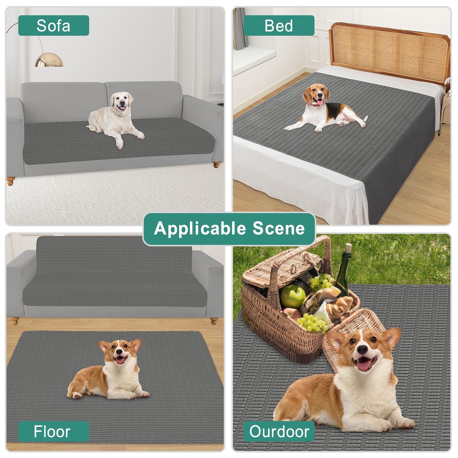 Foxdecor Dog Bed Cover Pet Couch Covers For Sofa, Anti-Slip Dog Mat Pet Pad Blanket For Sofa Chair Recliner Bed Furniture Protec