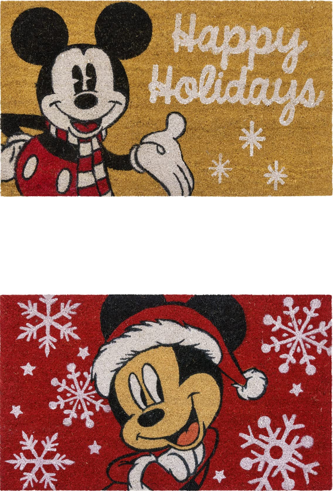 Gertmenian Disney Mouse Doormat Rug Retro Front Door Coir Mat Welcome Home Indoor Outdoor Entryway Carpet, 2-Pack 20X34, Mickey