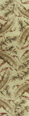 HomeRoots 9'X12' Ivory Hand Tufted Tropical Leaves Indoor Area Rug