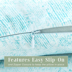 Elegant Comfort Ultra Soft 1-Piece Set Sea Waves Print Pillowcases - 1500 Premium Hotel Quality Microfiber, Soft And Smooth Hidden Zipper Closure 1-Piece Pillow Covers - Body Pillowcase, Wave Aqua