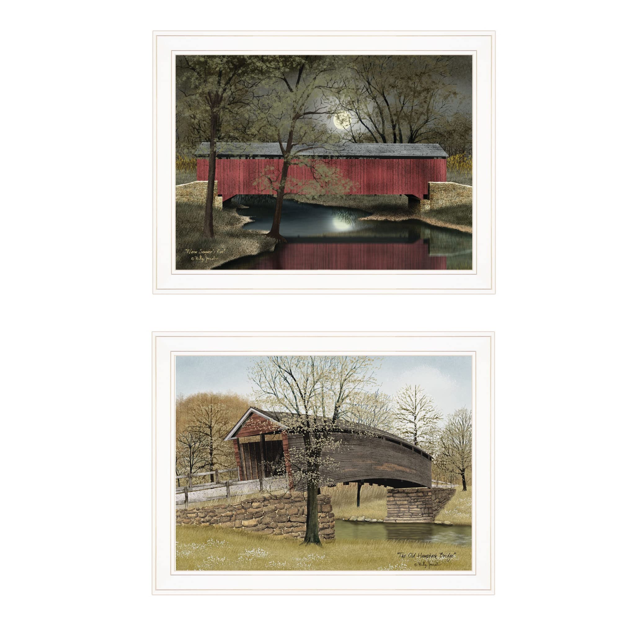 Set Of Two Bridge Collection I 2-Piece 1 White Framed Print Wall Art