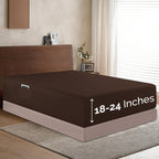 Elegant Comfort 1500 Premium Hotel Quality 18-24 Inches Deep - Extra Deep Pocket Single Fitted Sheet For High Mattress, Luxury And Softest, Smart Pocket - Wrinkle Free, Twin/Twin Xl, Chocolate Brown