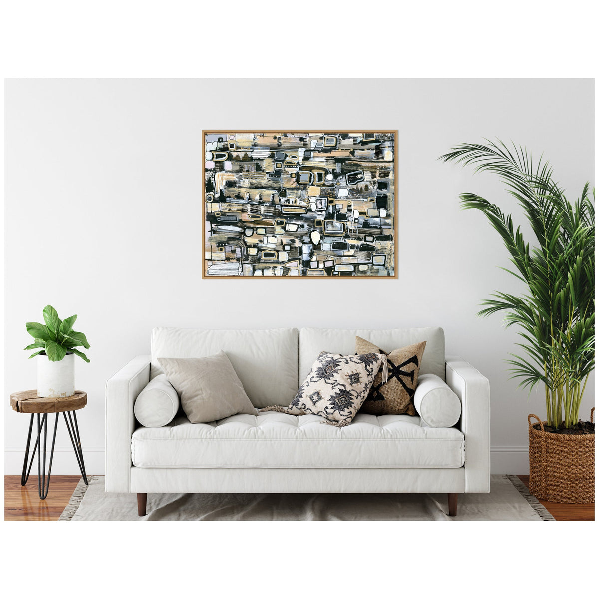 Sylvie Snowfall Horizontal Framed Canvas by Leah Nadeau