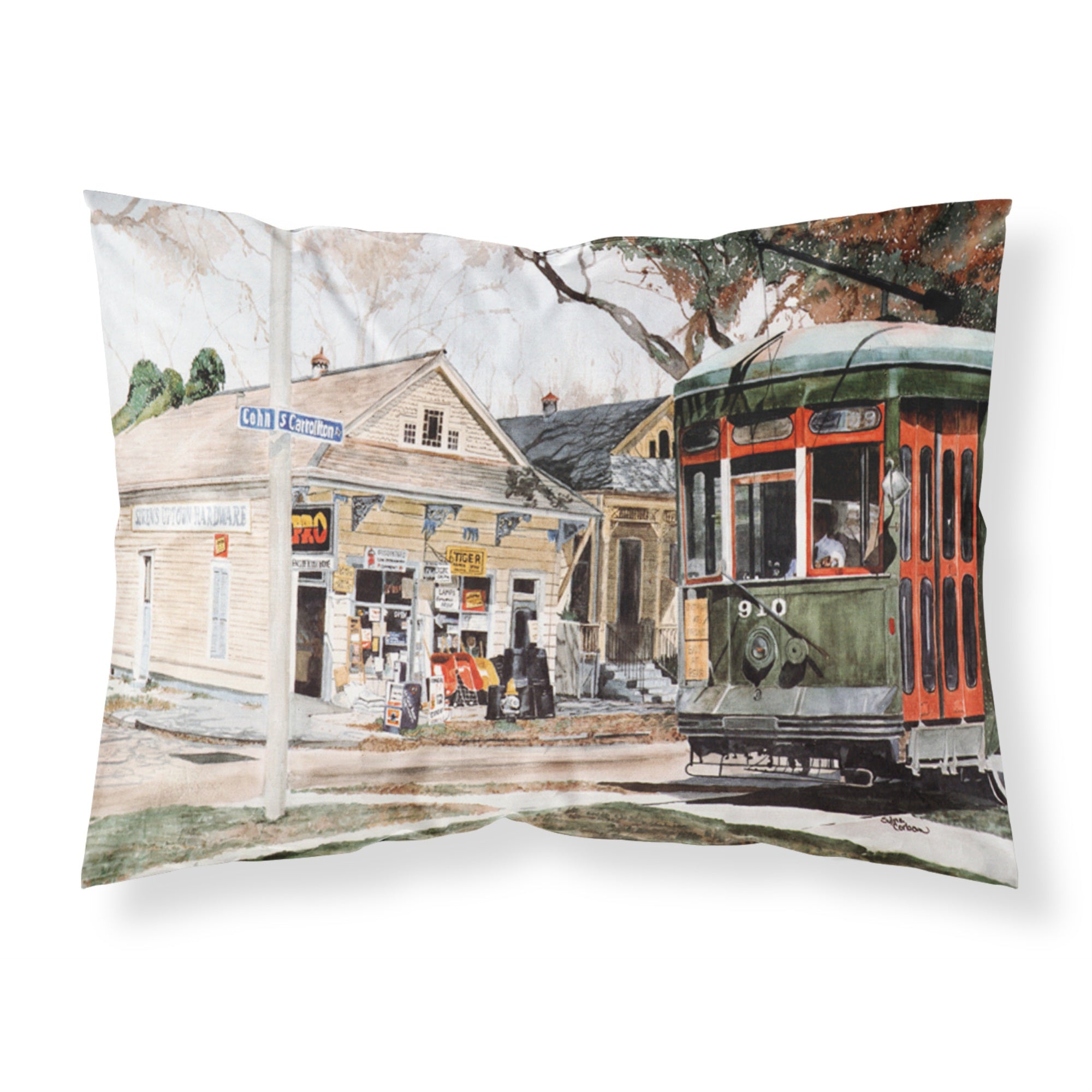 'Caroline'S Treasures 8108Pillowcase New Orleans Streetcar Moisture Wicking Fabric Standard Pillowcase, Large, Multicolor'