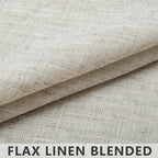 Mrs.Naturall Flax Linen Curtains 5 Ft Width By 84 Inches Long For Bedroom Light Filtering Large Drape Extra Wide Beige Curtain For Living Room Dining Hall 2 Panel Pole Rod Pocket 5 X 7 5X7 Feet Length