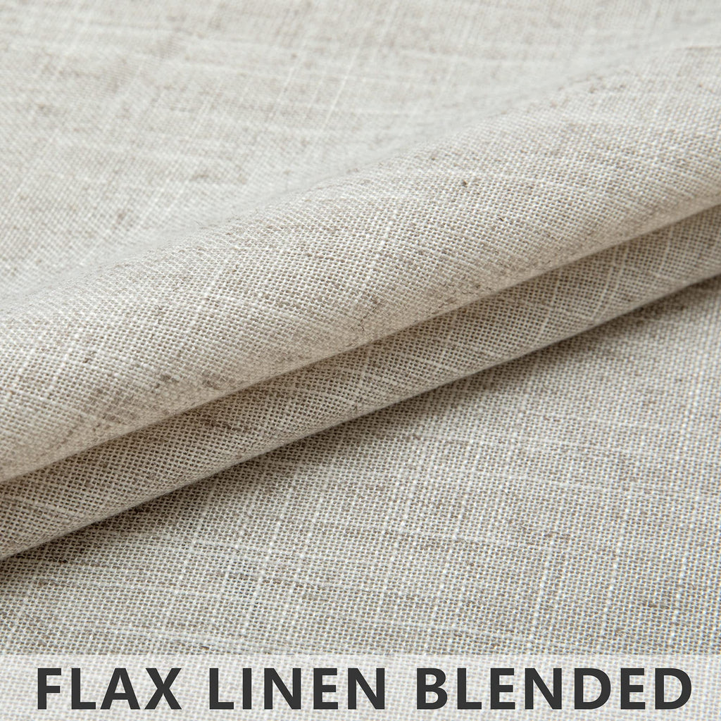 Mrs.Naturall 60 Inch Wide Curtains Beige For Living Room 2 Panel Set Pole Pocket Drape Semi Sheer Primitive Linen Extra Large Burlap Farmhouse Curtain For Bedroom Neutral Earth Width 5X8 Ft Long 60X96