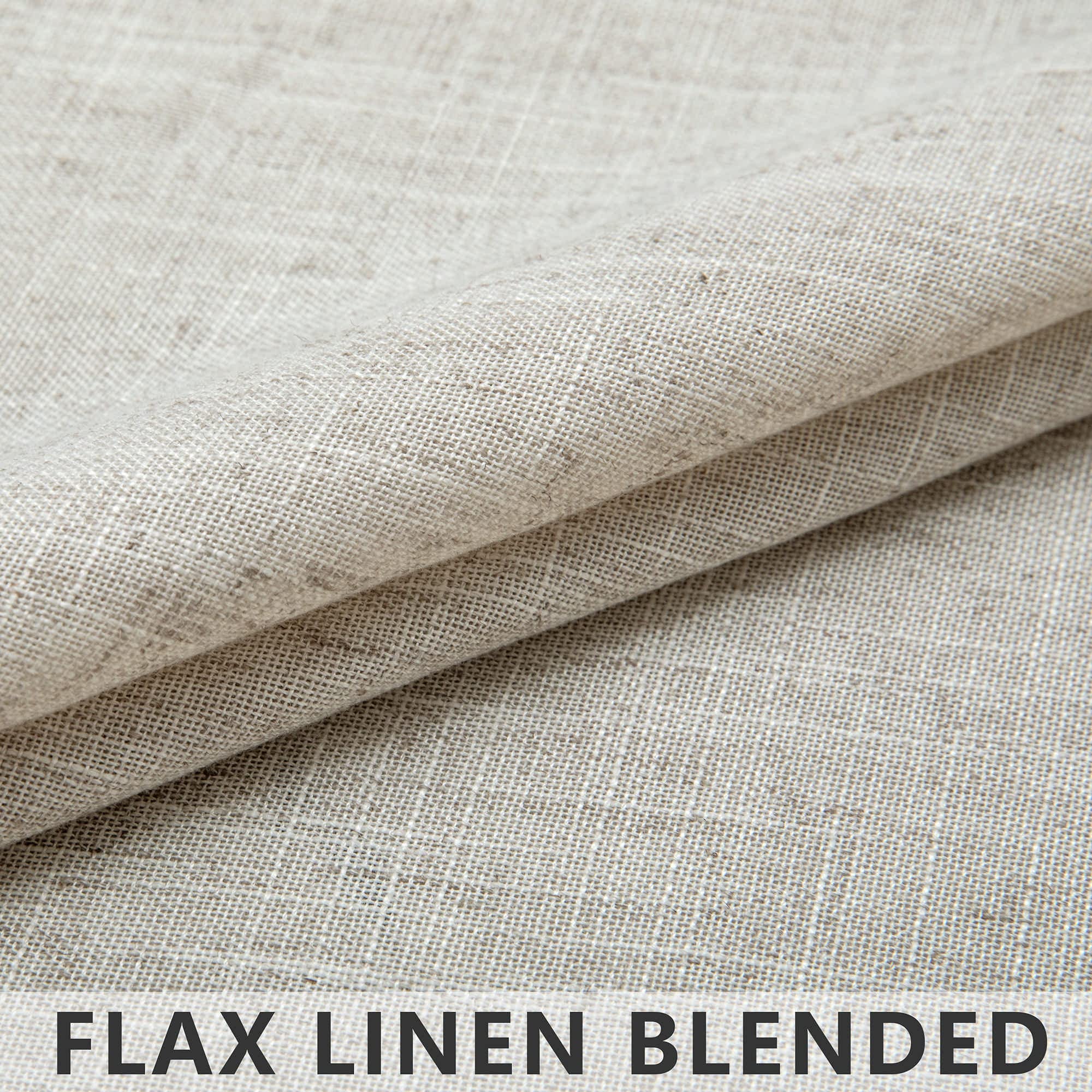 Flax Linen Long Sheer Curtains 120 Length For Dining Room 2 Panels Rod Pocket Window Treatment Cotton Textured Drapes Semi Privacy Beige Curtains For Sliding Glass Door Bedroom Living 52X120 Long