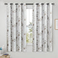 Beauoop Botanical Print Bedroom Curtains 54 Inches Long Full Blackout Window Curtain Panels Floral Thermal Insulated Drapes Leaf