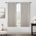 Natural Melange Short Small Window Room Darkening Curtains 54 Inches Long for Bedroom/Basement, Boho Linen Thermal&Soundproof Bl