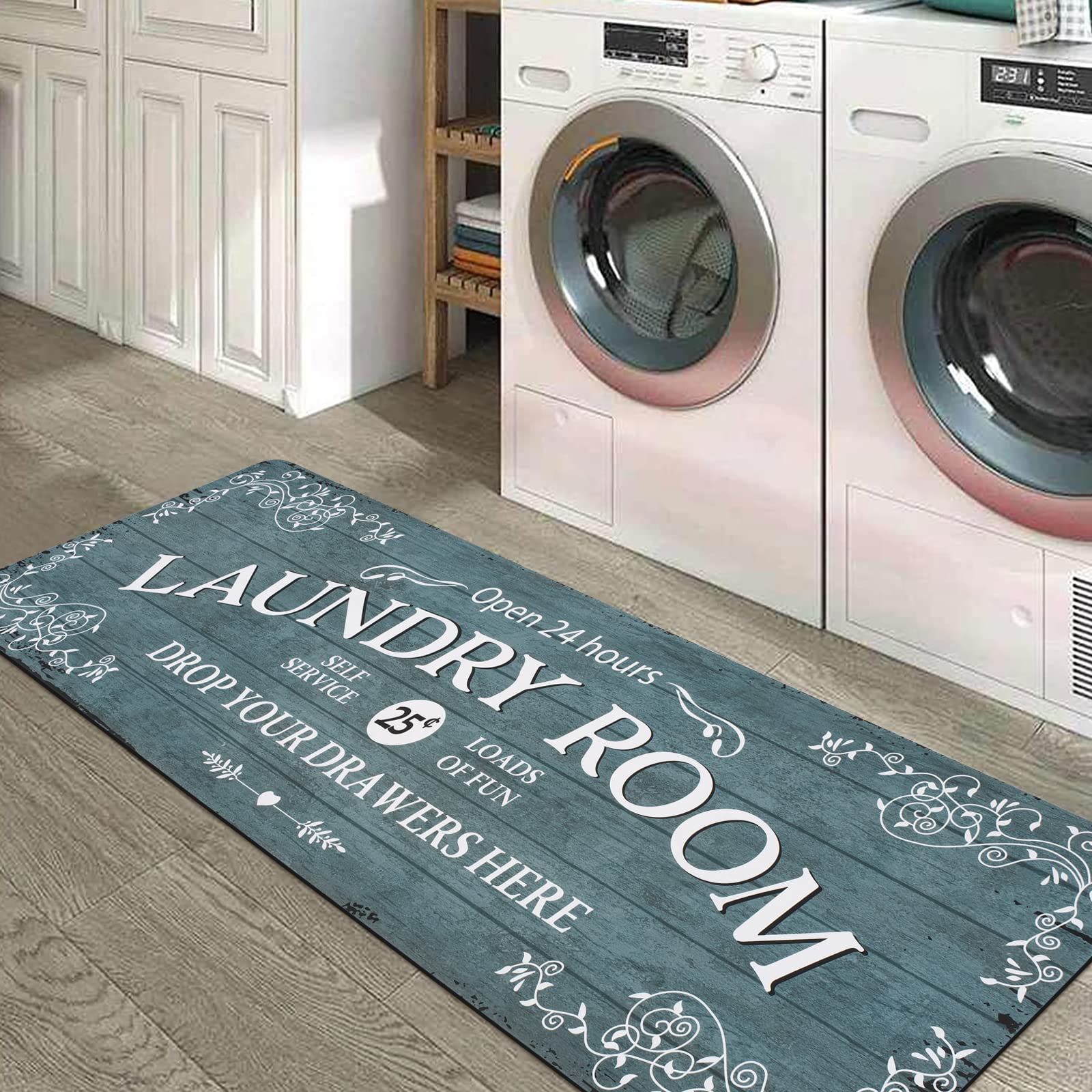 Lahome Farmhouse Laundry Room Rug Runner 20x59 Laundry Rugs and Mats for Laundry Room Non Slip Washable Floor Carpet Runner Rug 