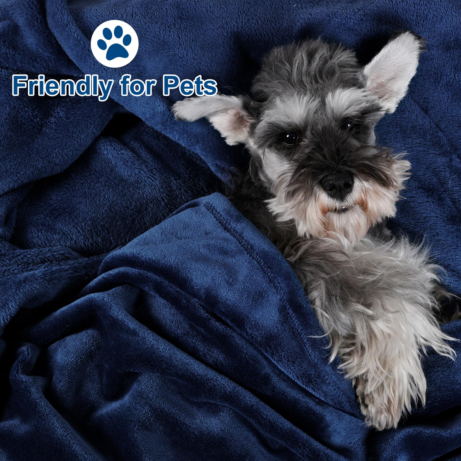 Phf Ultra Soft Fleece Throw Blanket, No Shed No Pilling Luxury Plush Cozy 300Gsm Lightweight Blanket For Bed, Couch, Chair, Sofa Suitable For All Season, 50' X 60', Navy Blue