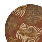 HomeRoots 7' Round Wool Rust Area Rug