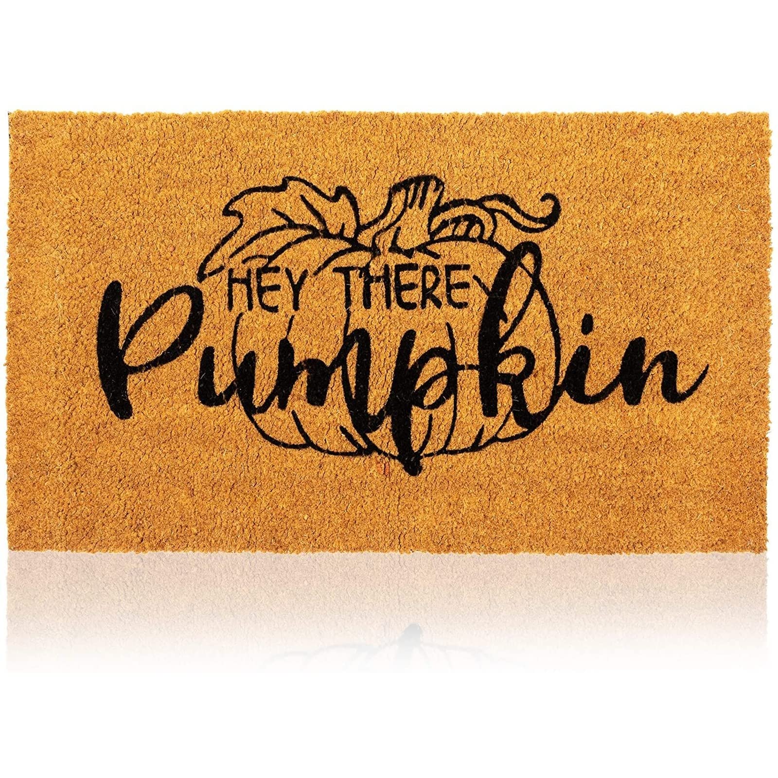 Juvale Natural Coir Welcome Door Mat, Hey There Pumpkin Fall Decor(30 X 17 In)