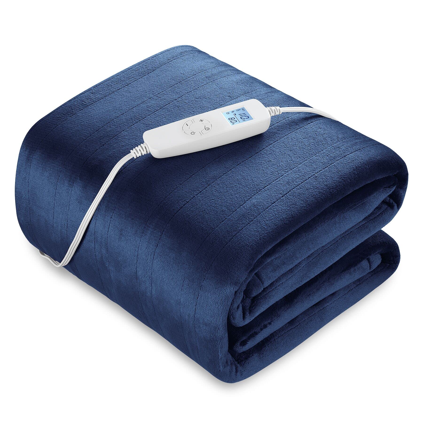 Electric Heated Blanket Queen Size 84' X 90' | 6 Heating Levels & 8H Auto Timer | Full Body Fast Heating And Ultra Soft Flanne