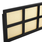 Modway Luana Cane Woven Rattan Queen Headboard In Black