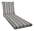 Honeycomb Outdoor Stripe Stone Beige Chaise Lounge Cushion: Recycled Fiberfill, Weather Resistant, Reversible, Comfortable And S