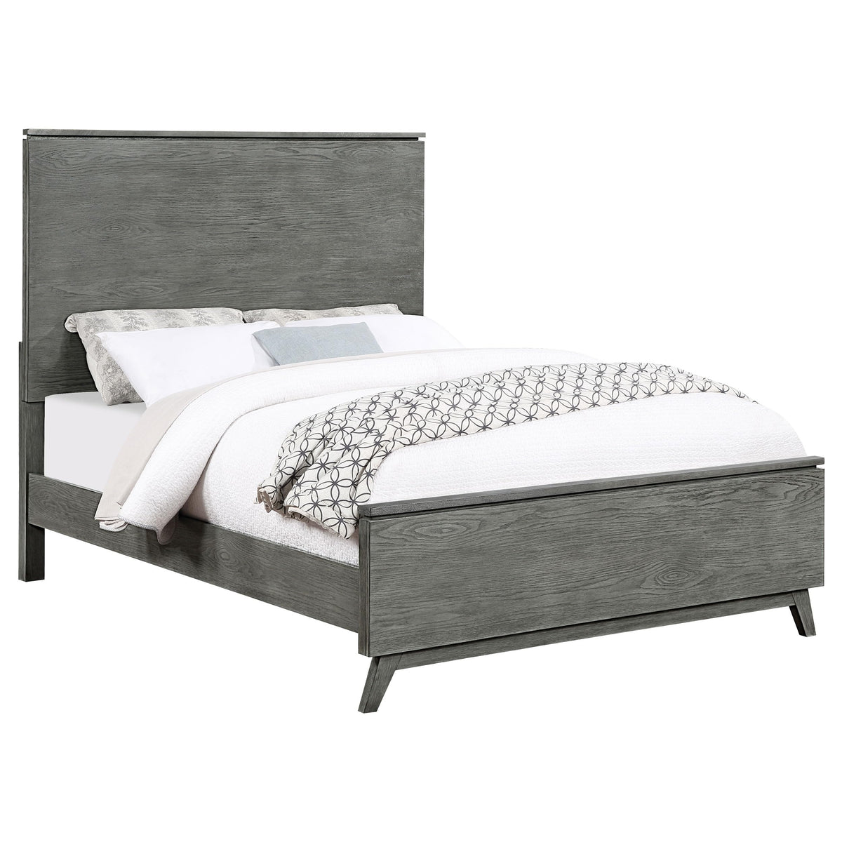 Nathan High Headboard Panel Bed Grey, California King