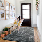 Lahome Black Rug For Living Room Washable Area Rugs For Living Room 4X6,Non Slip Floor Rugs For Living Room Stain Resistant Dini