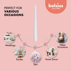 Bolsius White Taper Candles - 4 Pack Unscented 10 Inch Dinner Candle Set - 8 Hours Burn Time - Premium European Quality - Smokel