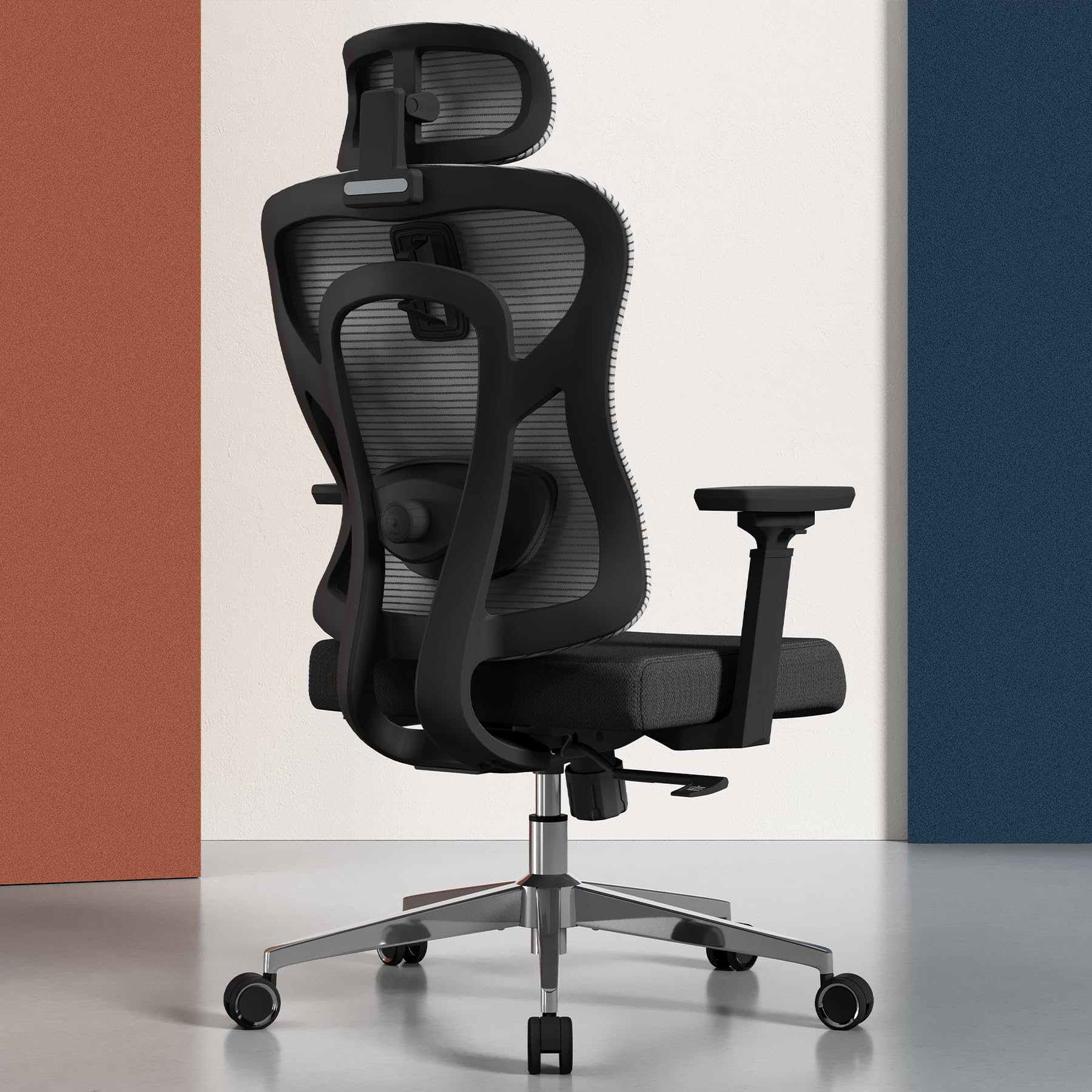 Logicfox Ergonomic Mesh Office Chair, High Back Desk Chair with 3D Armrests, Adaptive Thoracic Support, 3D Lumbar Support & Adju