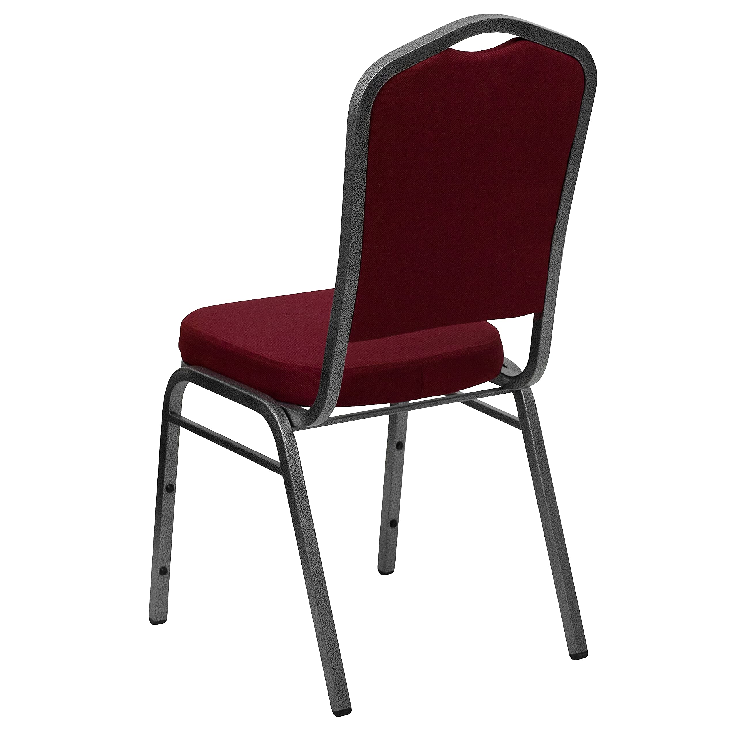 Flash Furniture Hercules Series Crown Back Stacking Banquet Chair In Burgundy Fabric With Silver Vein Frame [Fd-C01-Silvervein-3169-Gg]