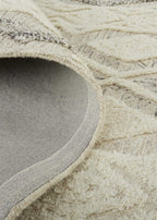 HomeRoots 512777 9 x 12 ft. Ivory Taupe & Gray Wool Geometric Hand Tufted Handmade Stain Resistant Rectangle Area Rug