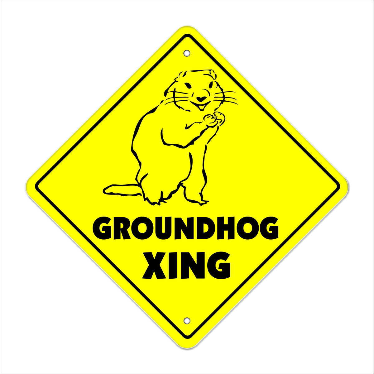 Groundhog Crossing Sign Zone Xing  Indoor/Outdoor  14' Tall Plastic Sign Ground Hog Day Puxatawny Phil