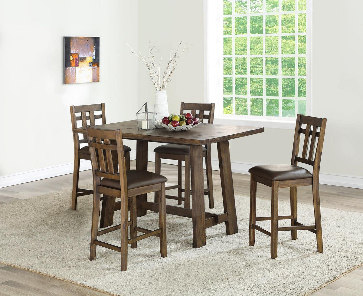 Steve Silver Furniture Saranac 5-Piece Dining Set, Acacia and Mango Hardwood Solids, Dining Room, Kitchen, Rectangular Dining Table Set for Home, 59.5'L x 36&quot; W x 36&quot; H, Brown