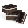 Hokipo EcoFriendly Handwoven Paper Weave Wicker Oval Basket For Home, Office, Wardrobe. Pack Of 3, Brown (Ar3895Br)