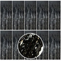 Backdrop for Party Decorations, Wave Foil Fringe Curtain Tinsel Photo Backdrop Black Tinsel Curtain Party Backdrop Streamers for