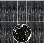 Backdrop for Party Decorations, Wave Foil Fringe Curtain Tinsel Photo Backdrop Black Tinsel Curtain Party Backdrop Streamers for